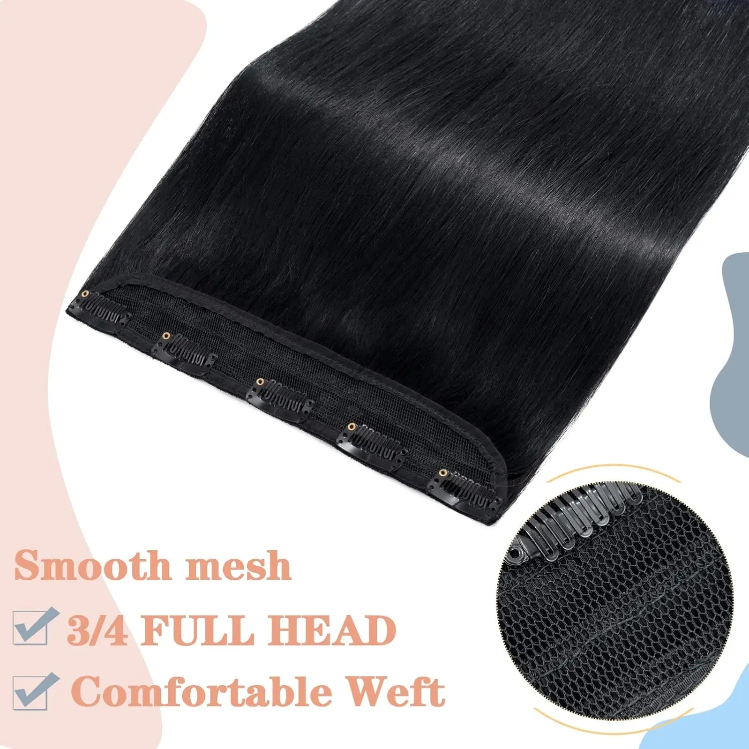 Clips In One Piece Hair Extension