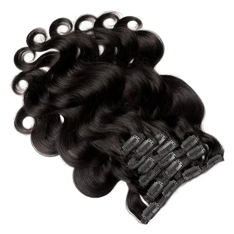 Body Wave Clip in Hair Extensions Human Hair