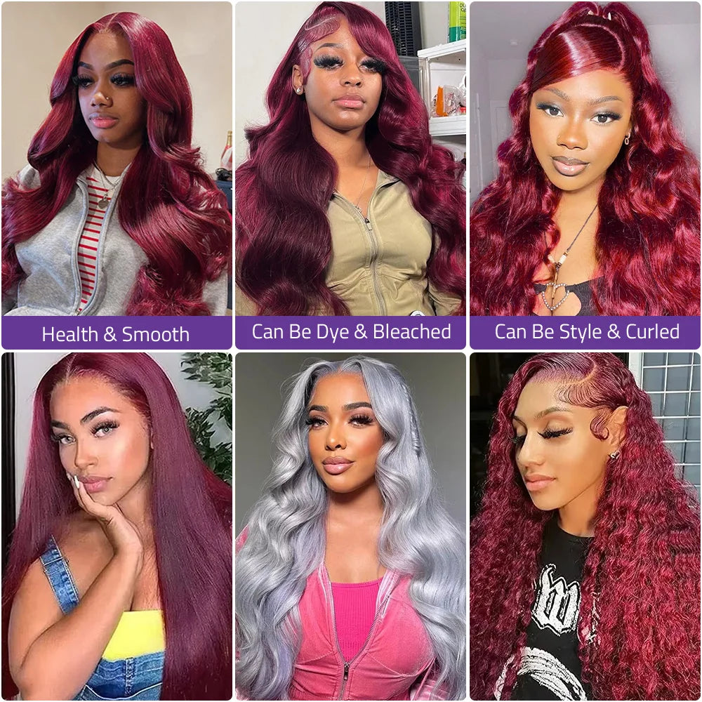 99J Burgundy Body Wave Human Hair Wig