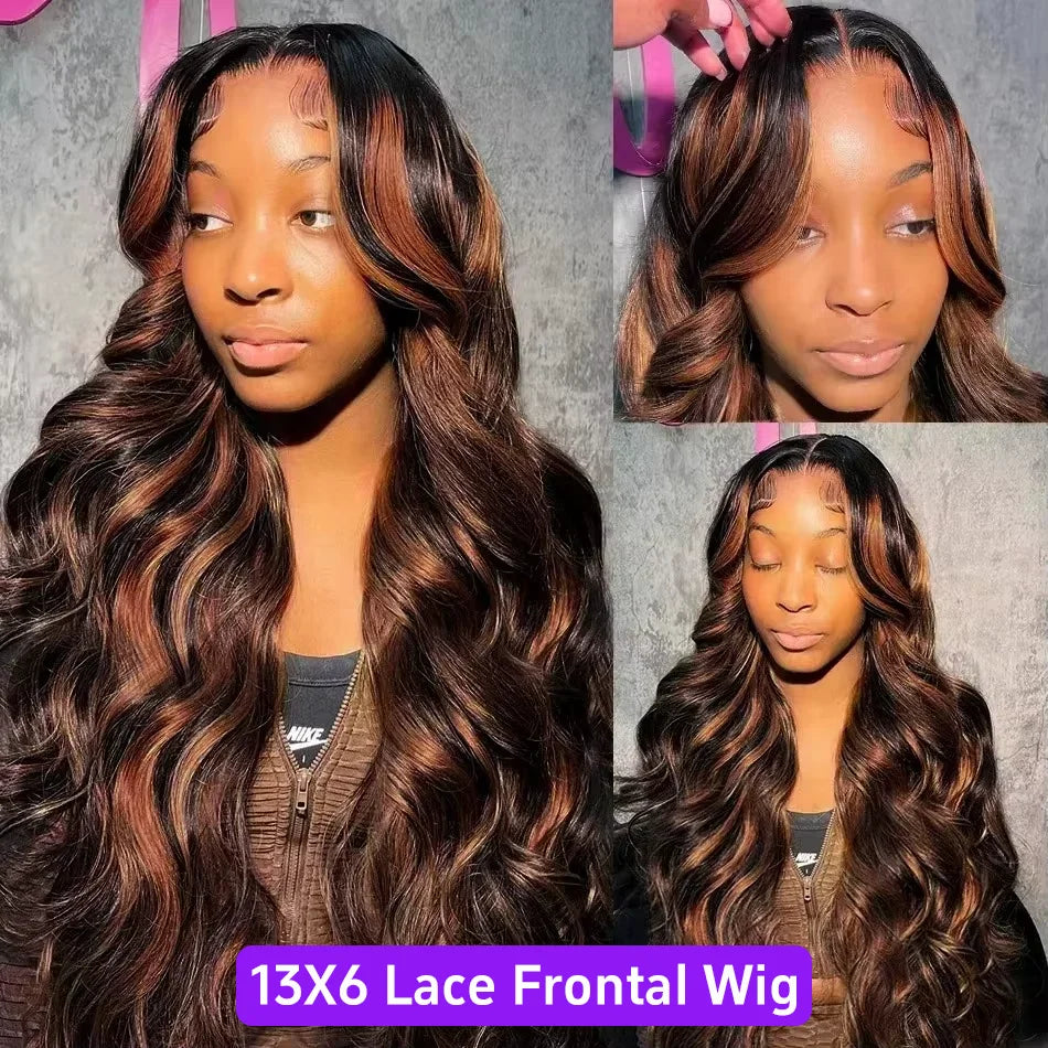 Highlight Ombre Body Wave Lace Front Wigs