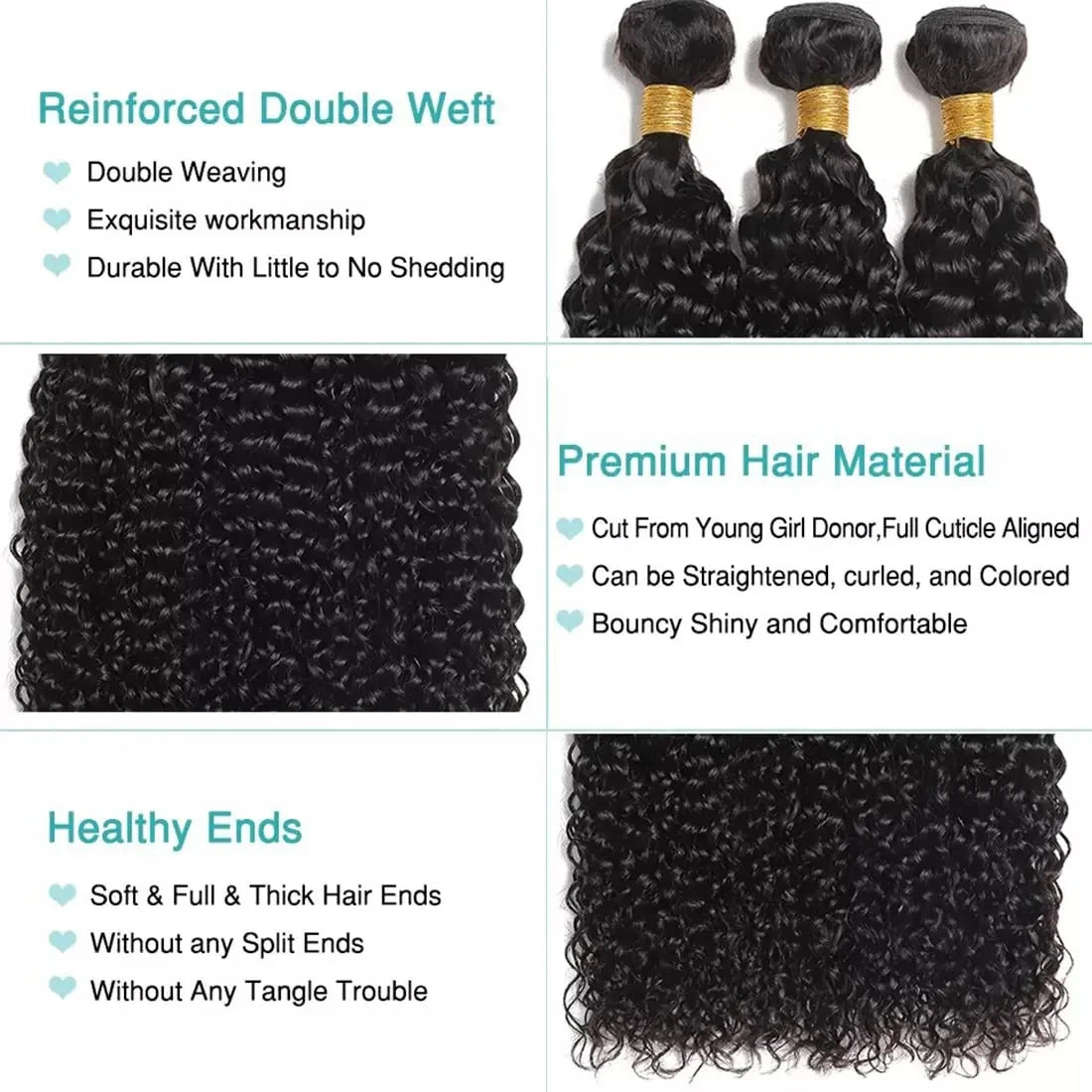 kinky Curly Human Hair Bundles