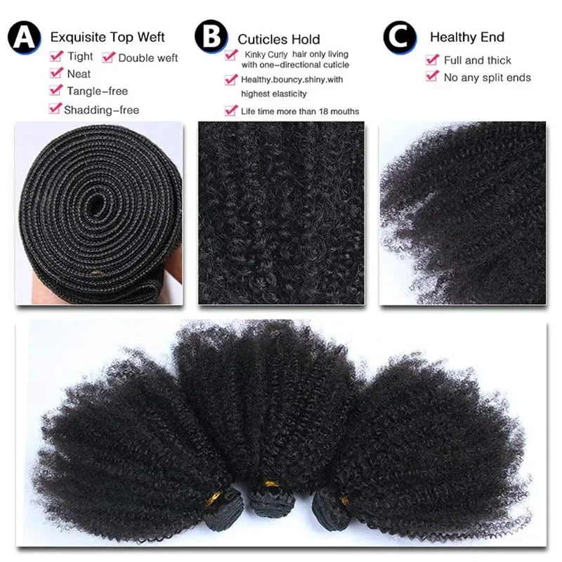 Afro Kinky Curly Human Hair Bundles