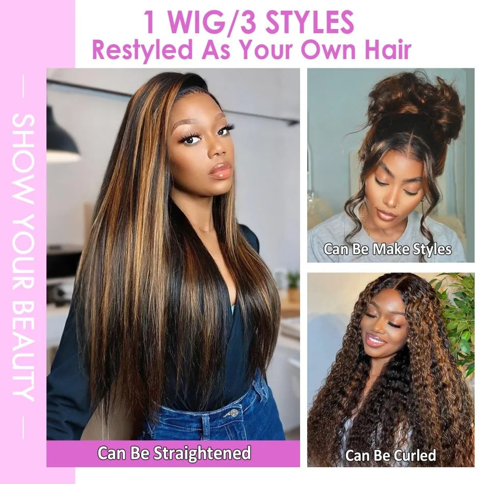 Highlight Ombre Body Wave Lace Front Wigs