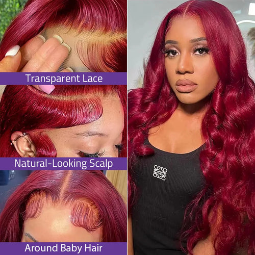 99J Burgundy Body Wave Human Hair Wig