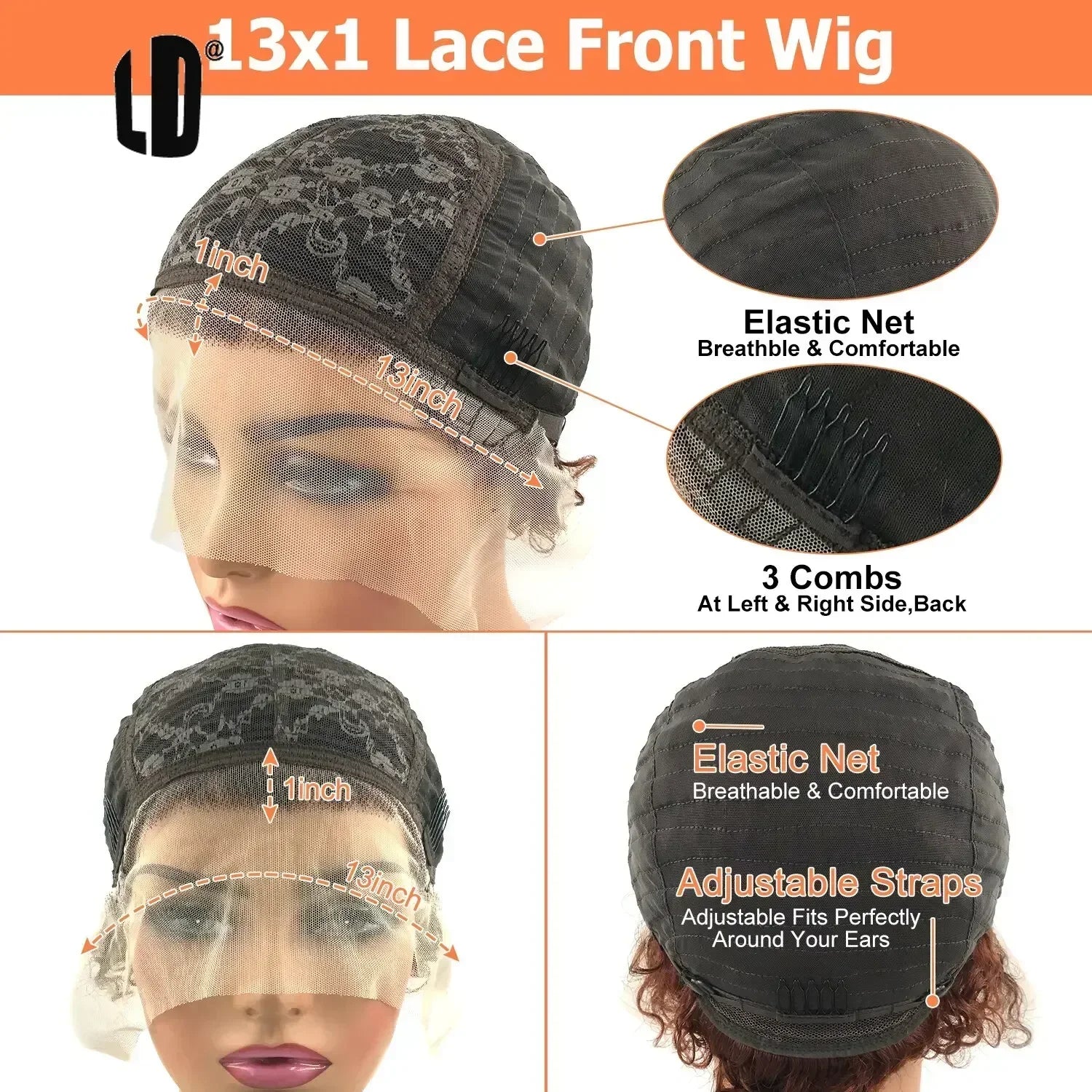 Afro Curly Pixie Bob Hd Lace Front Bob Wig
