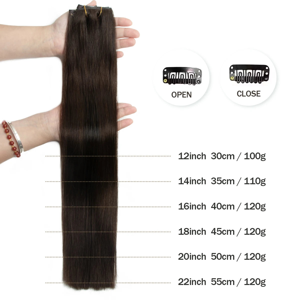 Seamless PU Clip in Human Hair Extension