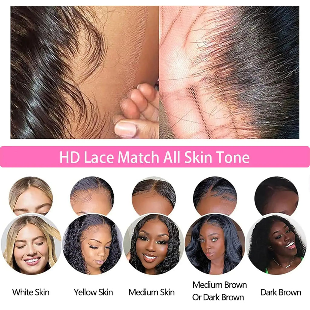 Straight Human Hair  Bundles With Closure