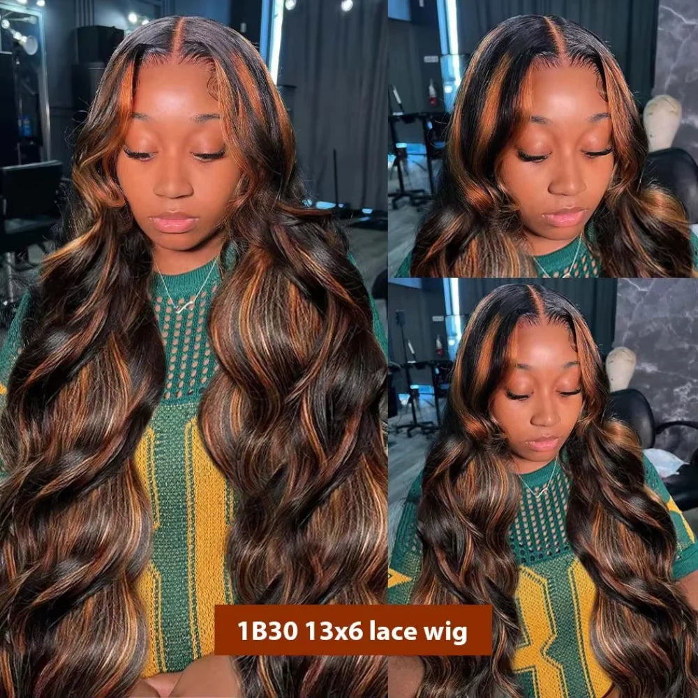 Highlight Ombre Body Wave Lace Front Wigs