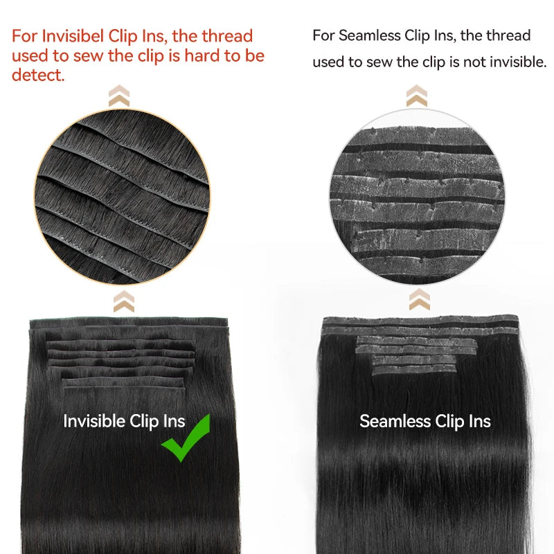 Invisible PU Weft Clip In Extension