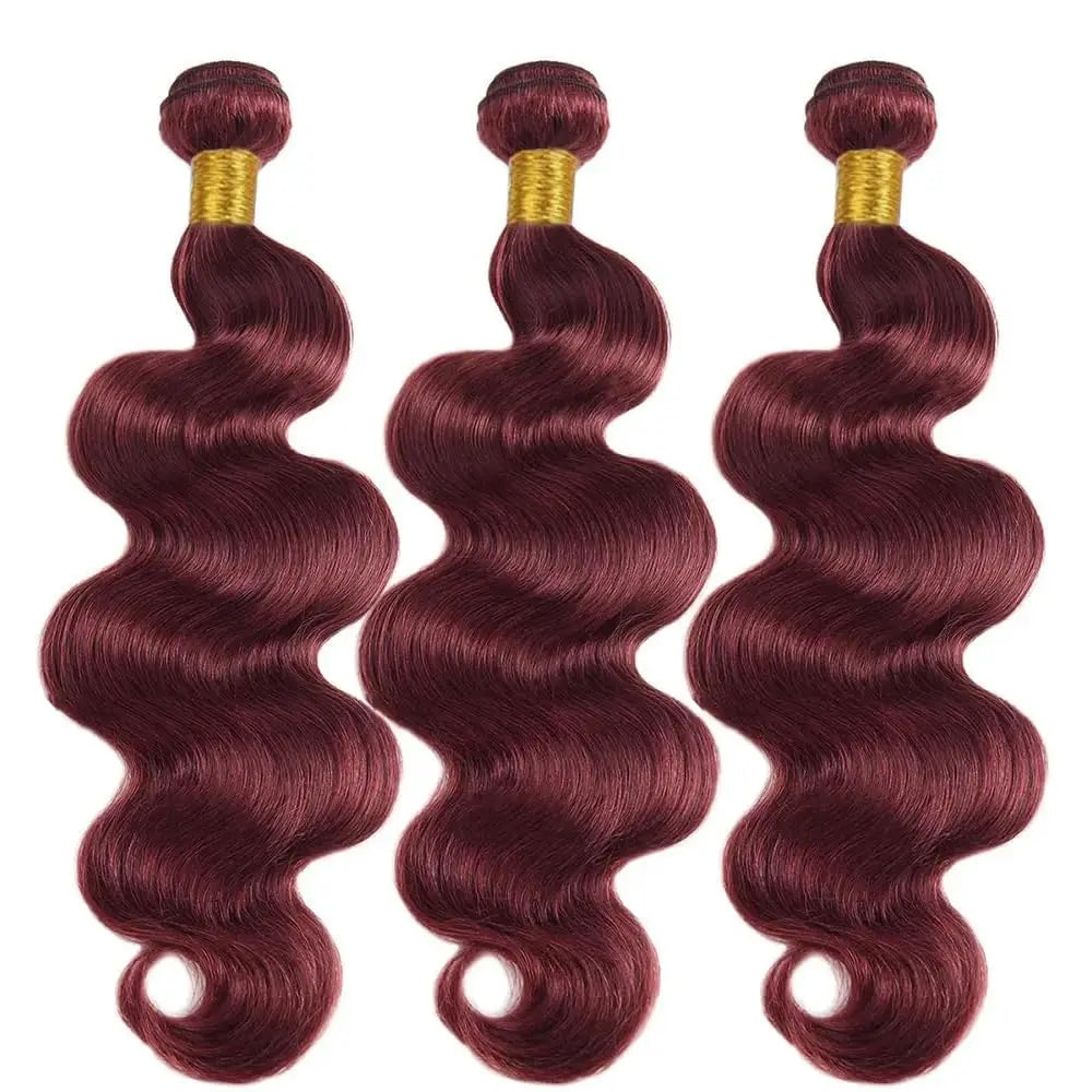 Burgundy 99J Body Wave Human Hair Bundles