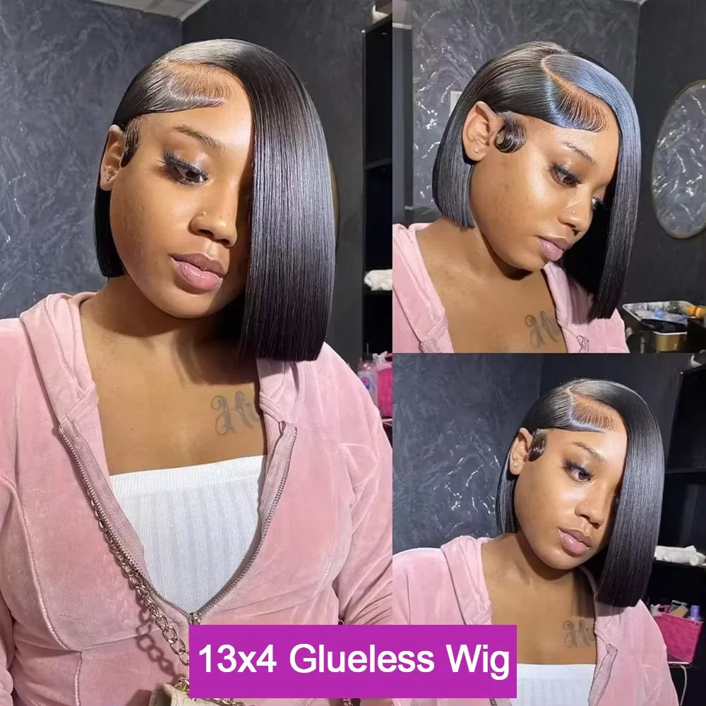 Straight Short Bob HD Lace Front Human Hair Wigs