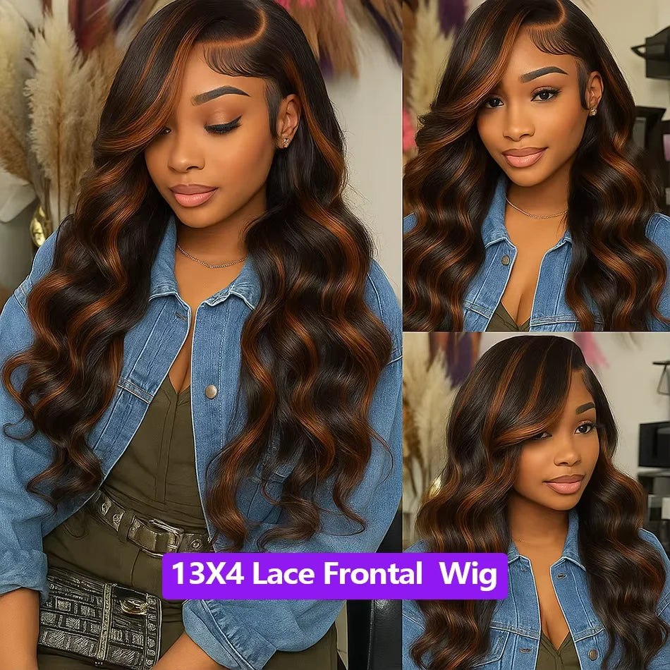 Highlight Ombre Body Wave Lace Front Wigs