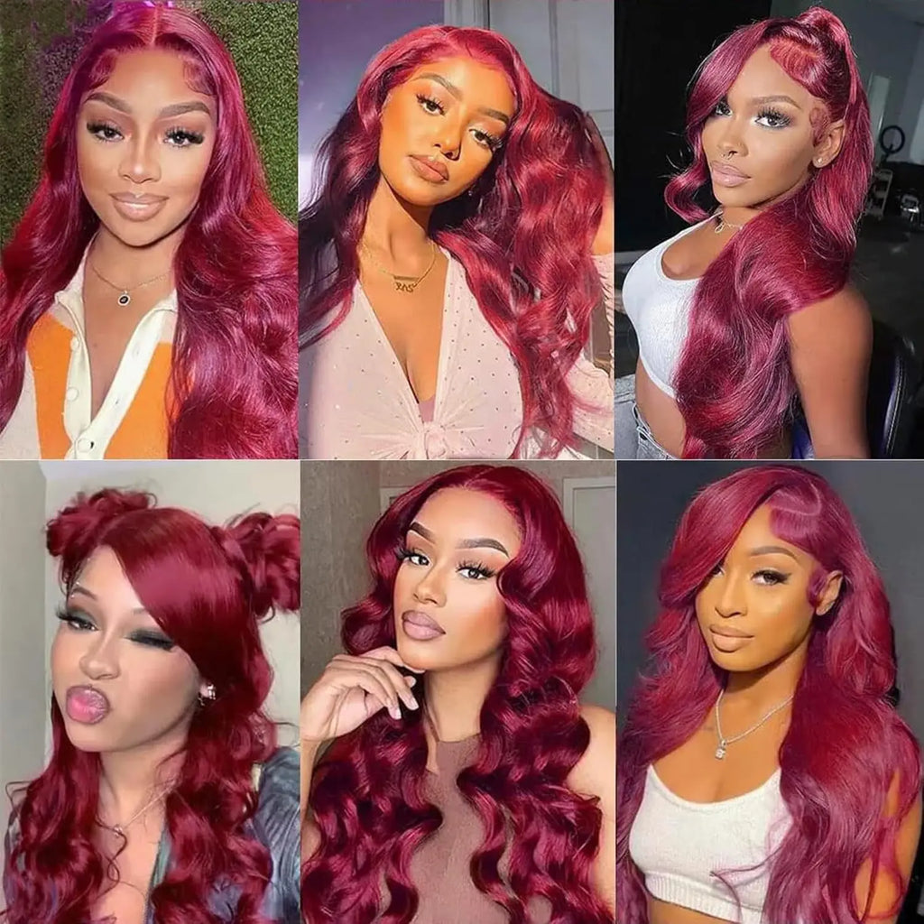 Burgundy 99J Body Wave Human Hair Bundles