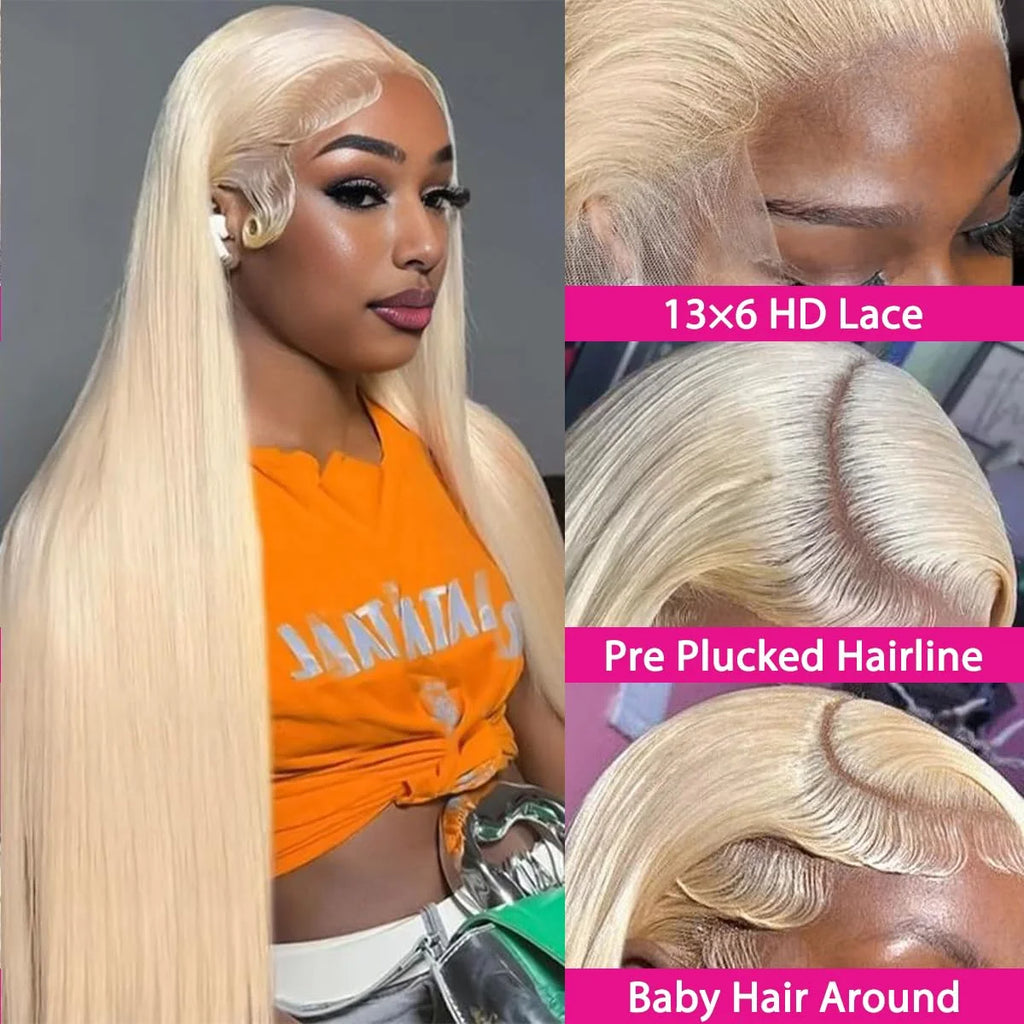 613 Honey Blonde Lace Front Human Hair Wigs