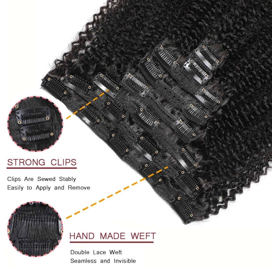Afro Kinky Curly Clip in Hair Extensions