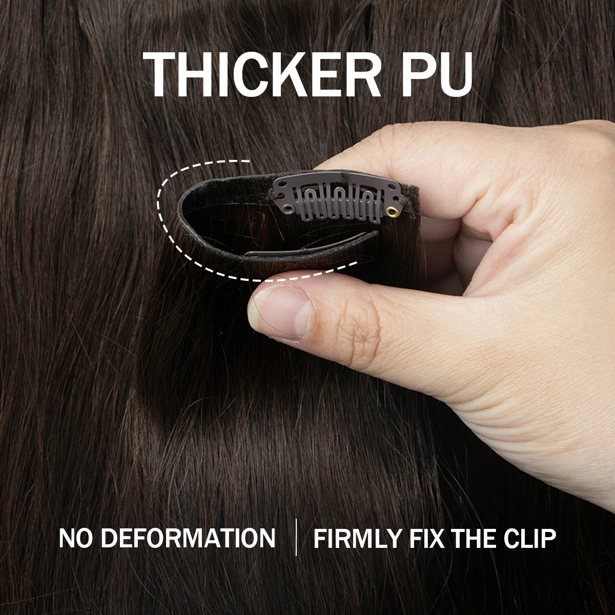 Invisible PU Weft Clip In Extension