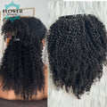 Afro Kinky Curly Seamless PU Clip ins Hair Extensions