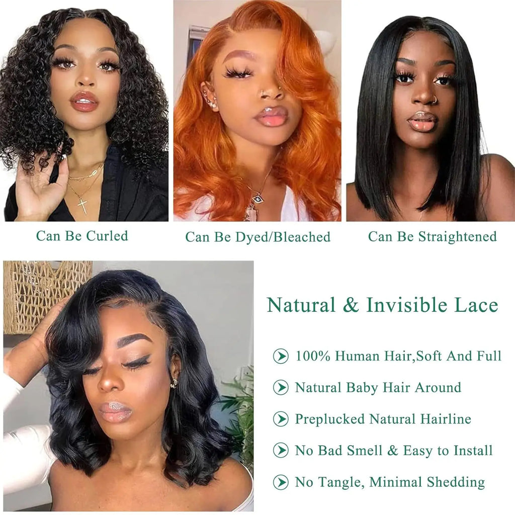 HD Lace Frontal Wig Short Bob WigS