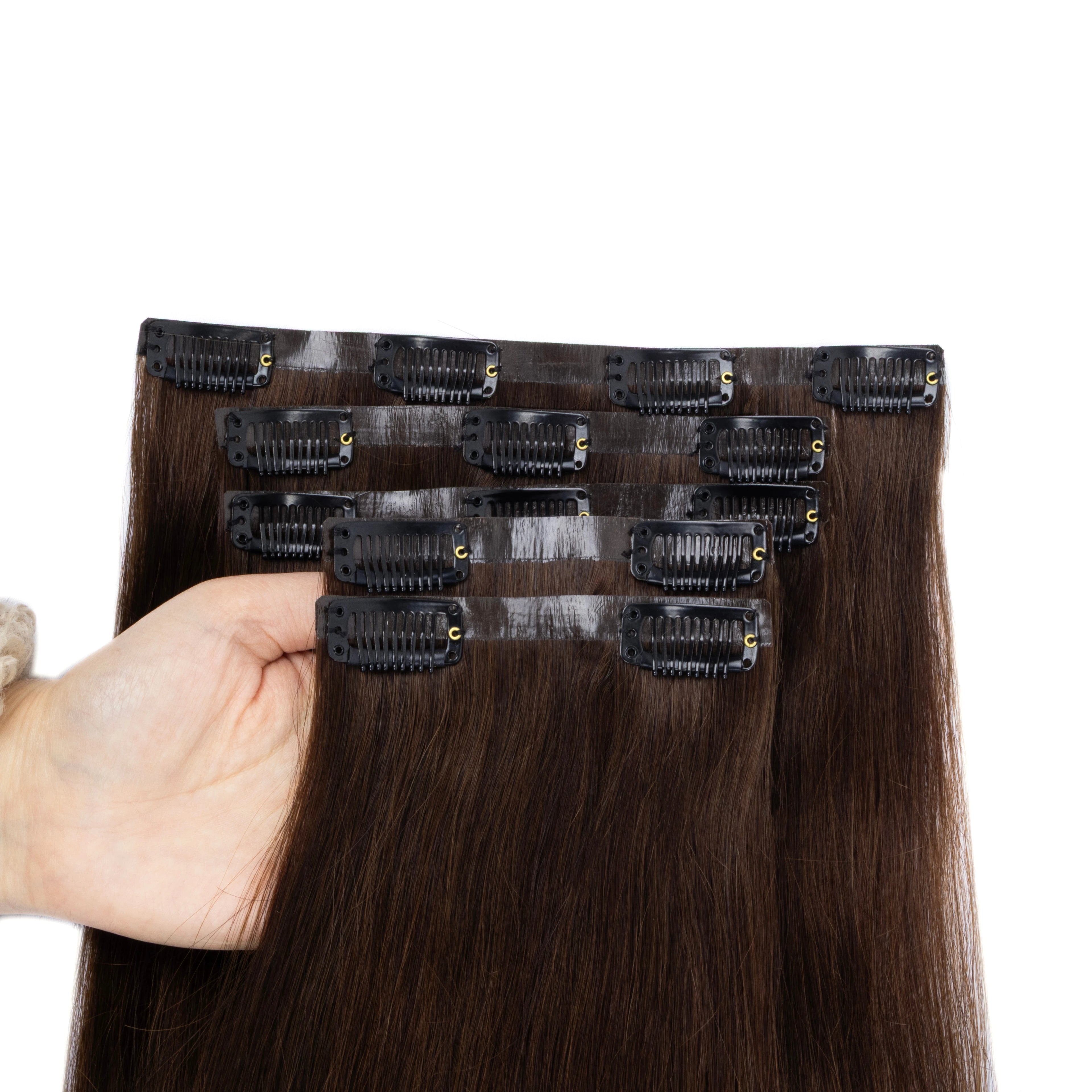 Seamless PU Clip in Human Hair Extension