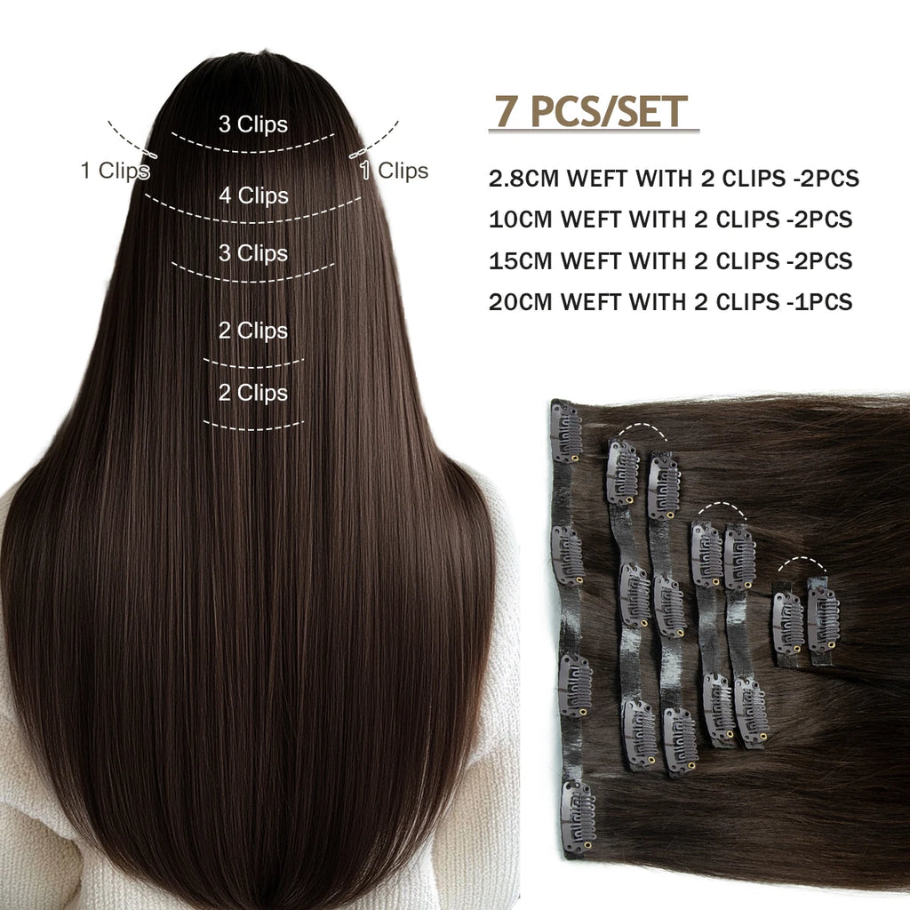 Invisible PU Weft Clip In Extension