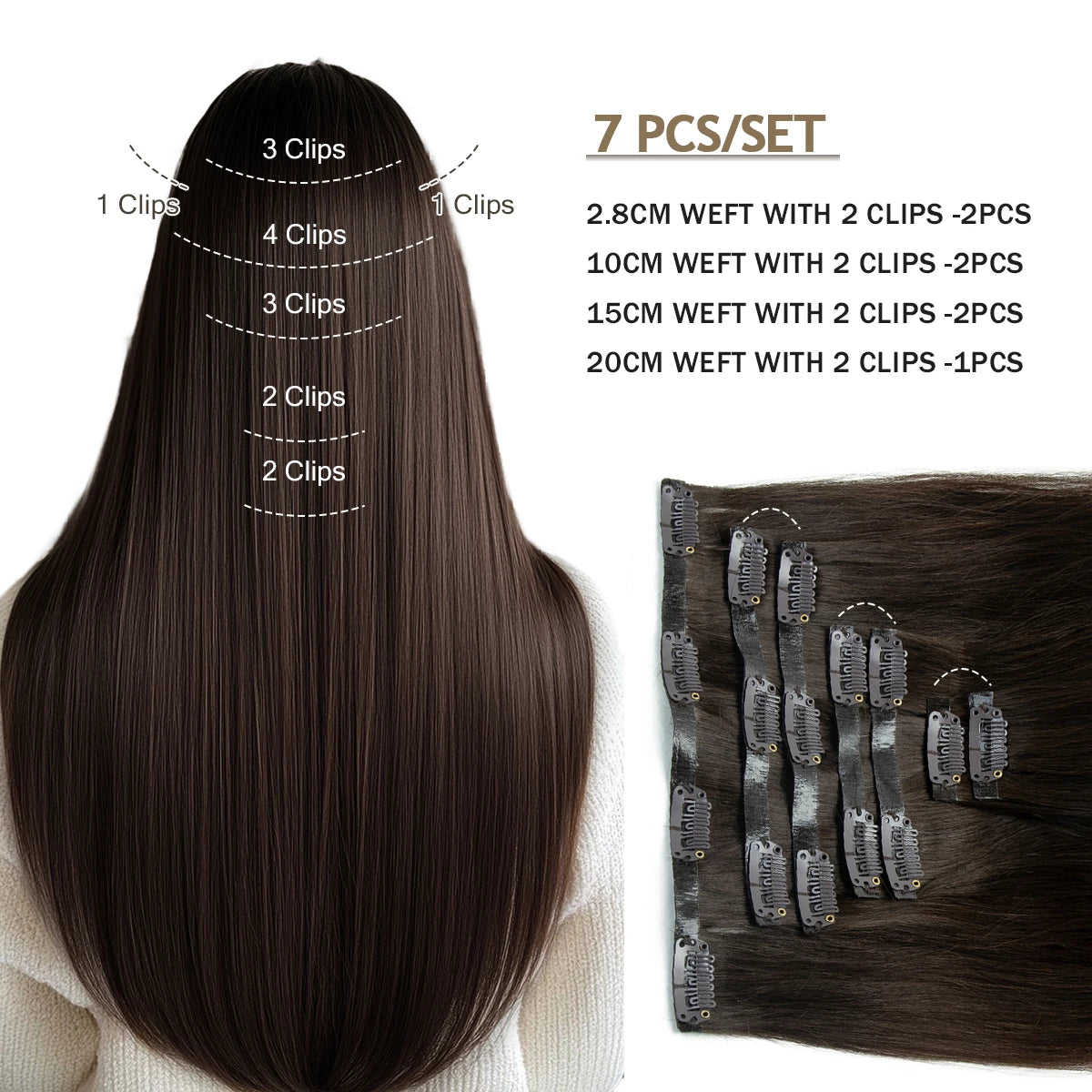 Invisible PU Weft Clip In Extension