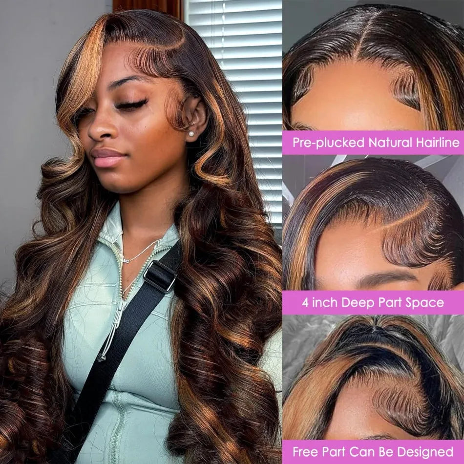 Highlight Ombre Body Wave Lace Front Wigs