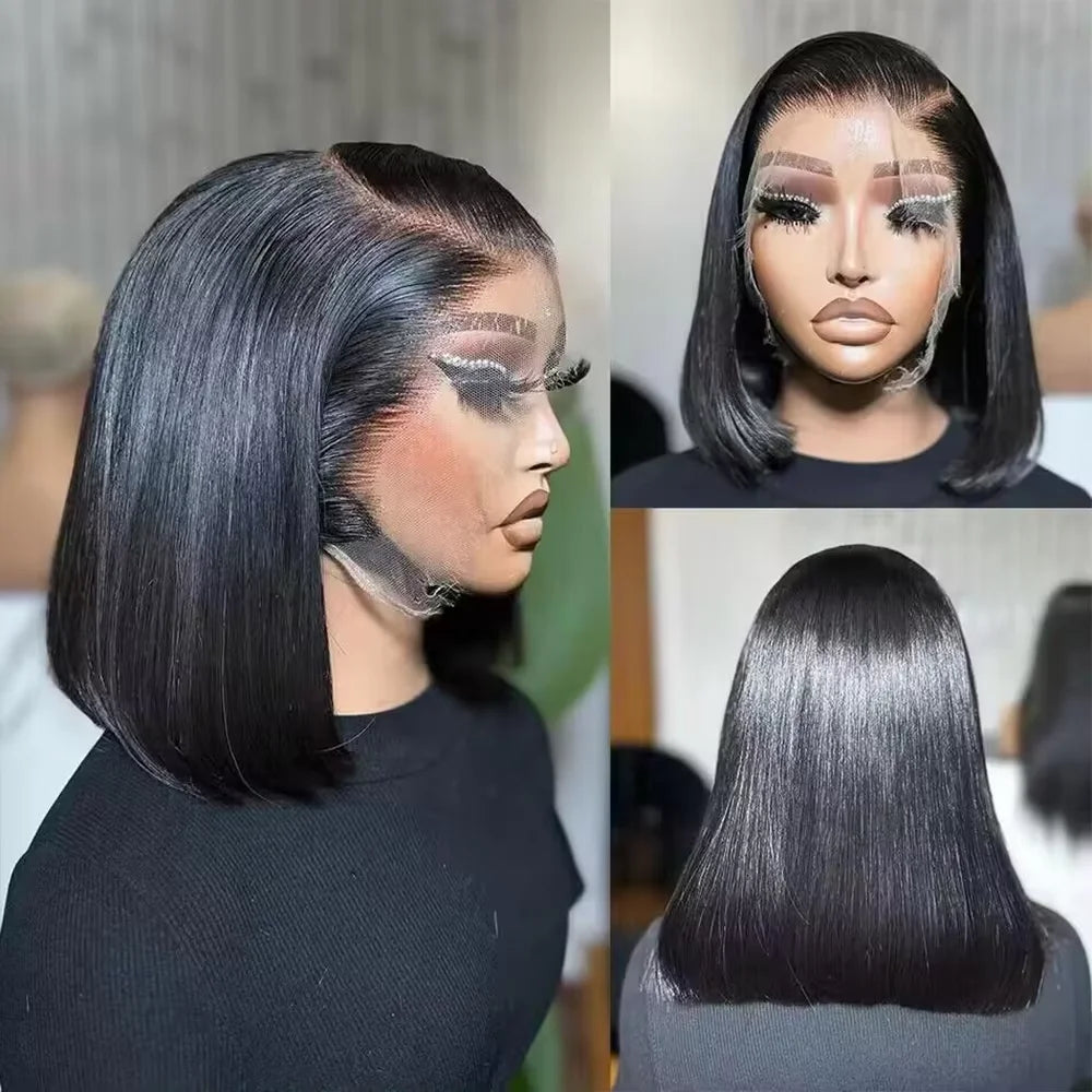 Straight Short Bob HD Lace Front Human Hair Wigs